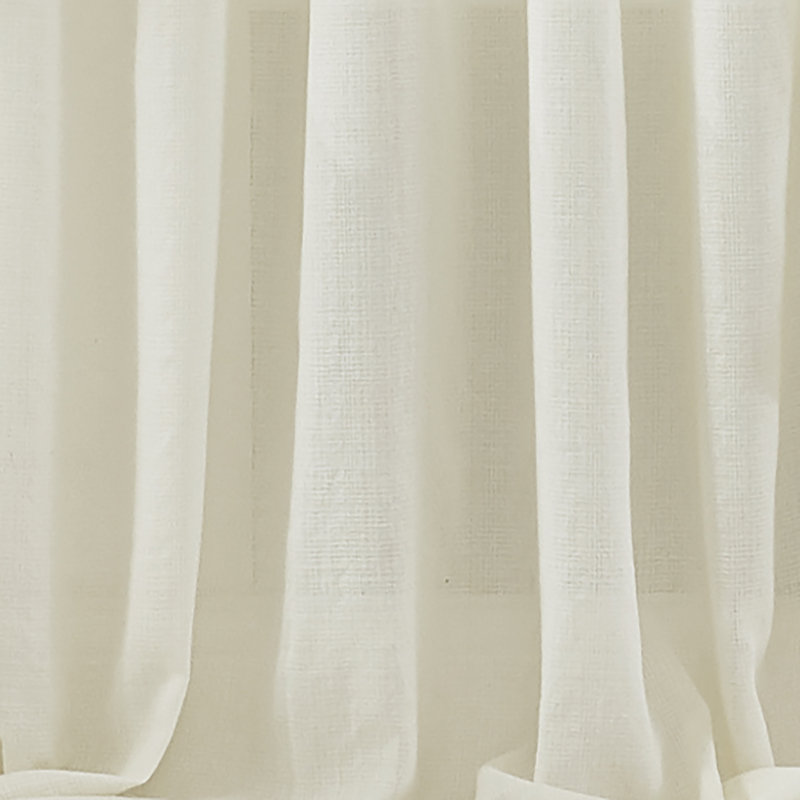 Guyette 100% Cotton Semi Sheer Single Curtain Panel, 52" x 84", Ivory