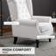Élégant fauteuil, blanc crème, rehausse l'esthétique de la pièce - Fauteuil à boutons de couleur, pieds carrés, pour la vie