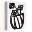 Fleurs noires et blanches abstraites, art floral contemporain audacieux-1840617944