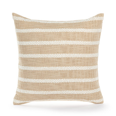 Beige Texture Stripe Pillow 18"