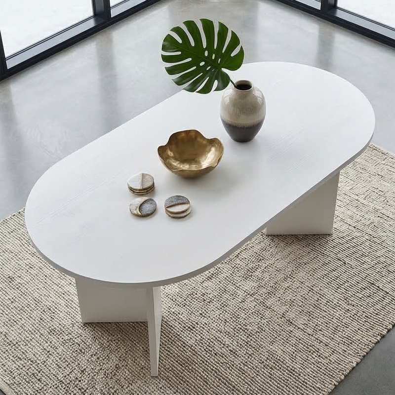 Aveline 71" Oval Multipurpose Dining And Conference Table, White