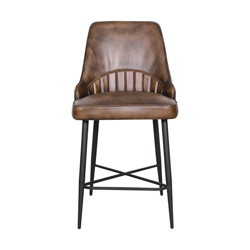 Wendee Upholstered Counter Stool with Metal Frame