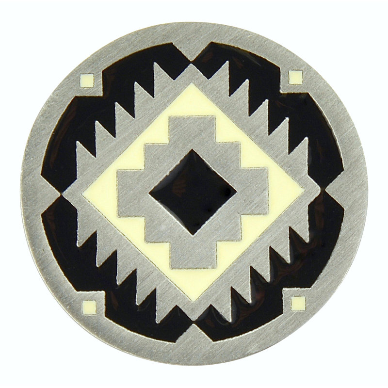 Poignée ronde Great Diamonds 1,375 po, Étain / crème