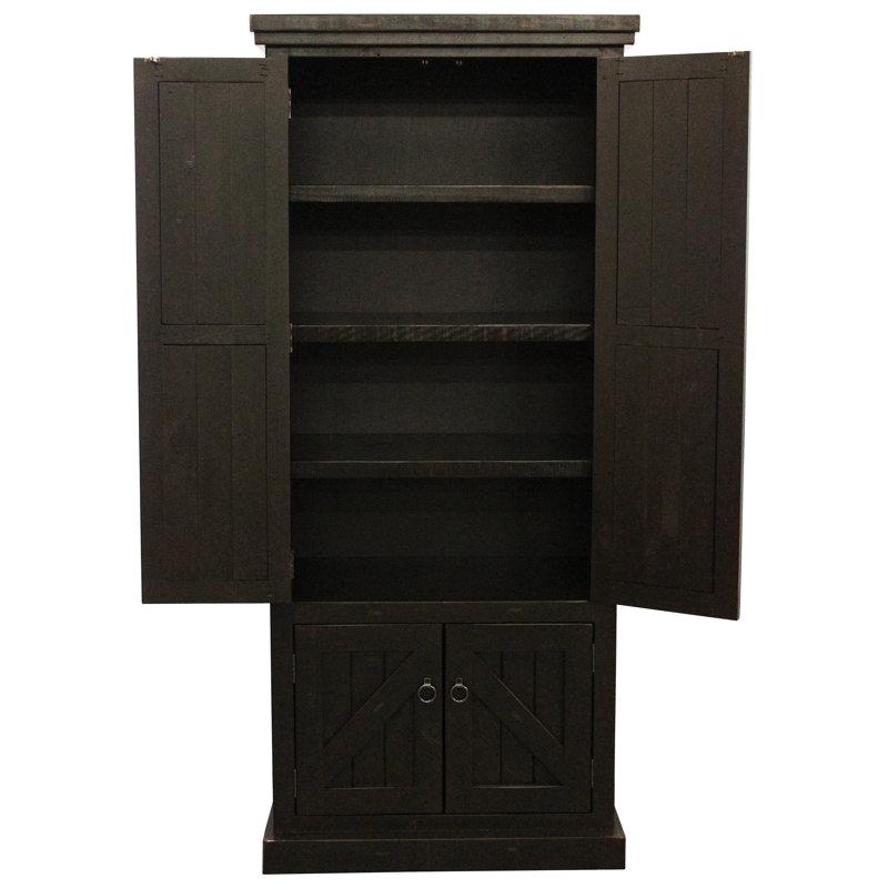 Armoire garde-manger 75 po Zimmerman, Noir rustique antique