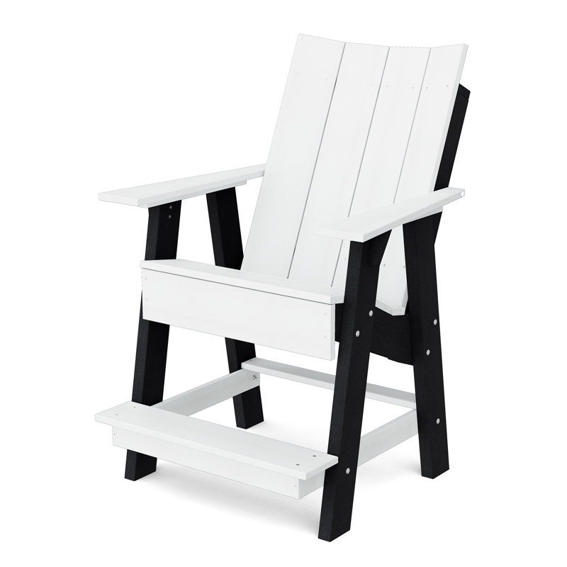 Chaise haute Adirondack contemporaine, Blanc / Noir