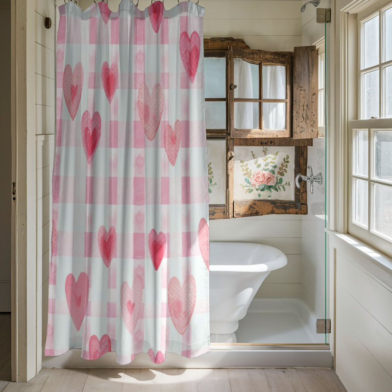 Rideau de douche Blush Retro - Premium 173, H 74 po x l 71 po
