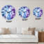 Horloge murale moderne bleue et mauve à l'encre liquide-1237642603