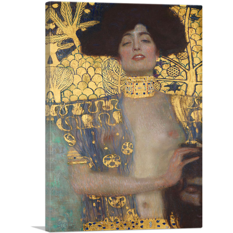 "Giuditta I" par Gustav Klimt, reproduction d'art sur toile tendue, H 26 po x l 18 po x P 0,75 po