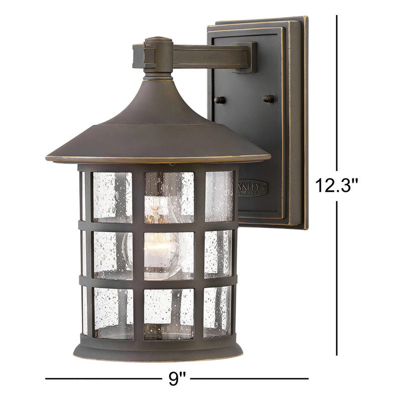Freeport White 1 - Bulb Outdoor Wall Lantern, Rubbed Bronze, 12.25" H x 8" W x 9" D