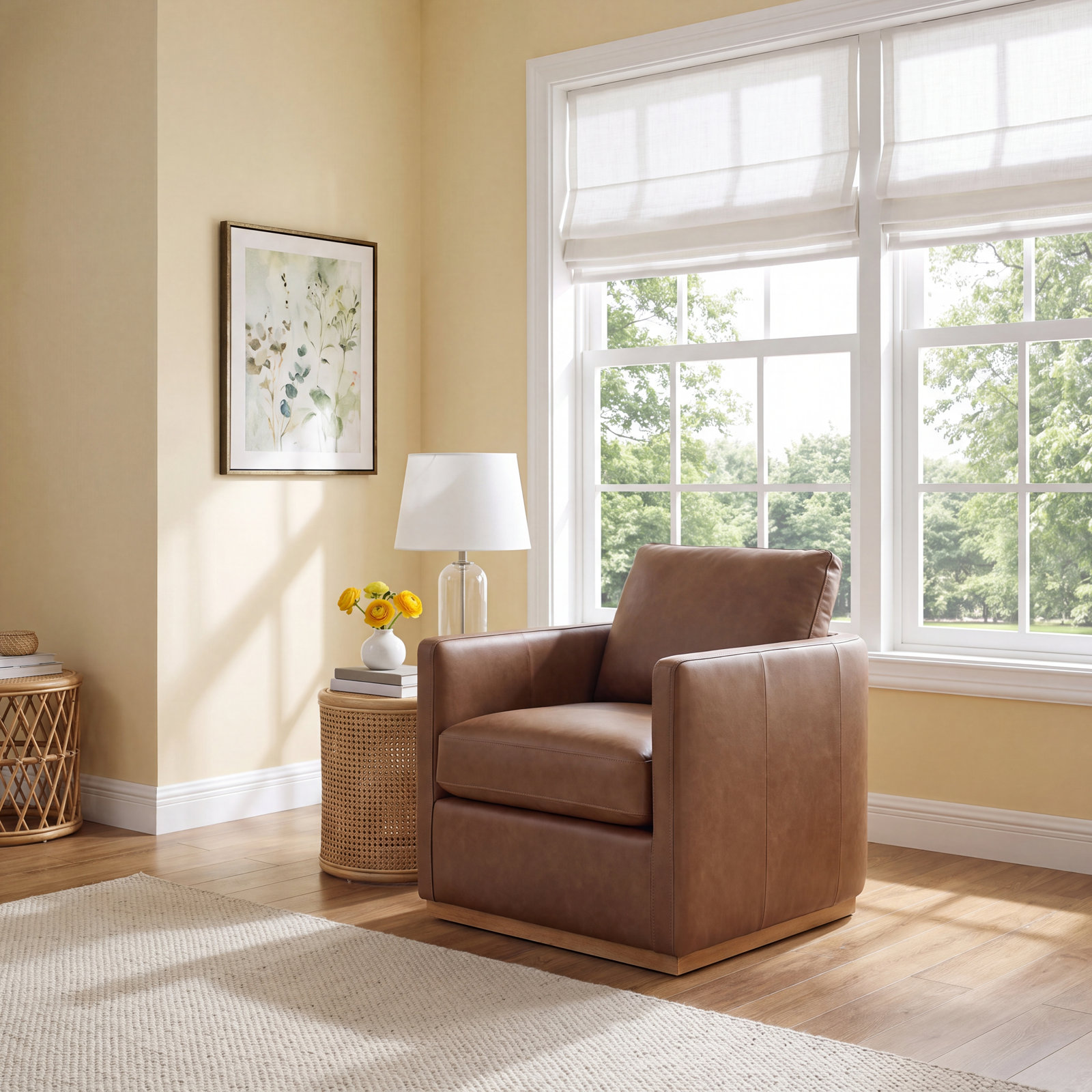 Bobbi 2-Piece Linen Living Room Set, Marseille Camel/Flanigan Cotton