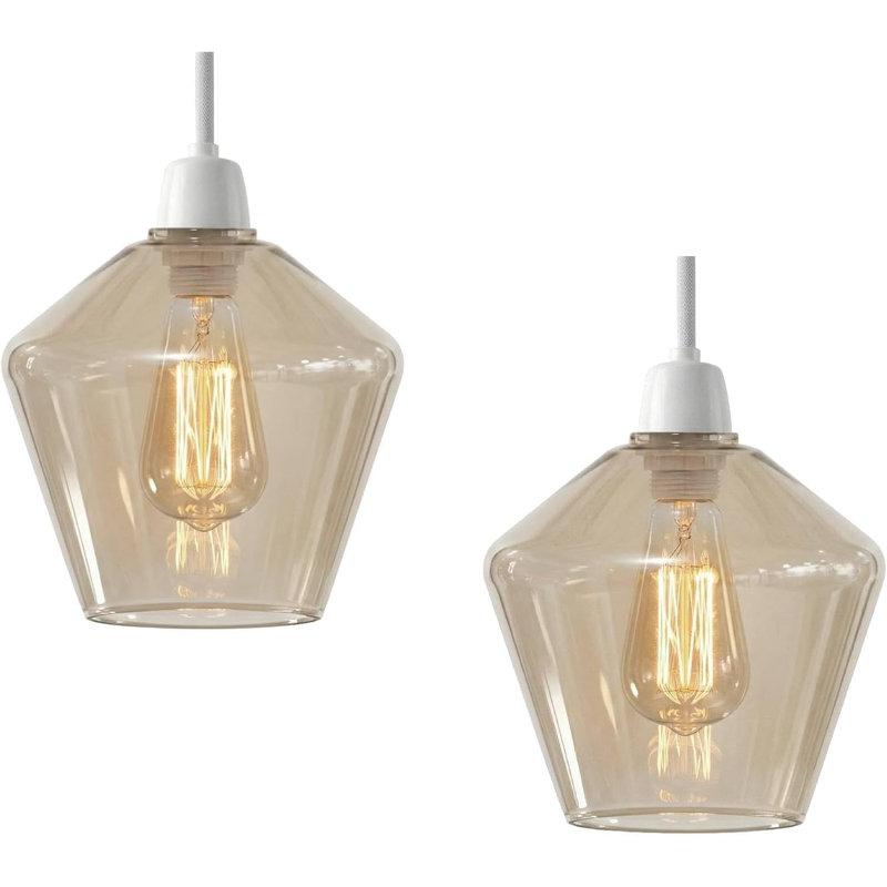 17.5cm H Glass Novelty Lamp Shade in Amber