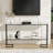 52" Modern C-Shaped Glass Console Table - Double Layer Tempered Glass Sofa Table for Living Room, Entryway - Sturdy Metal Frame, Slim Design, Contemporary Hallway Table-438627191-445960604
