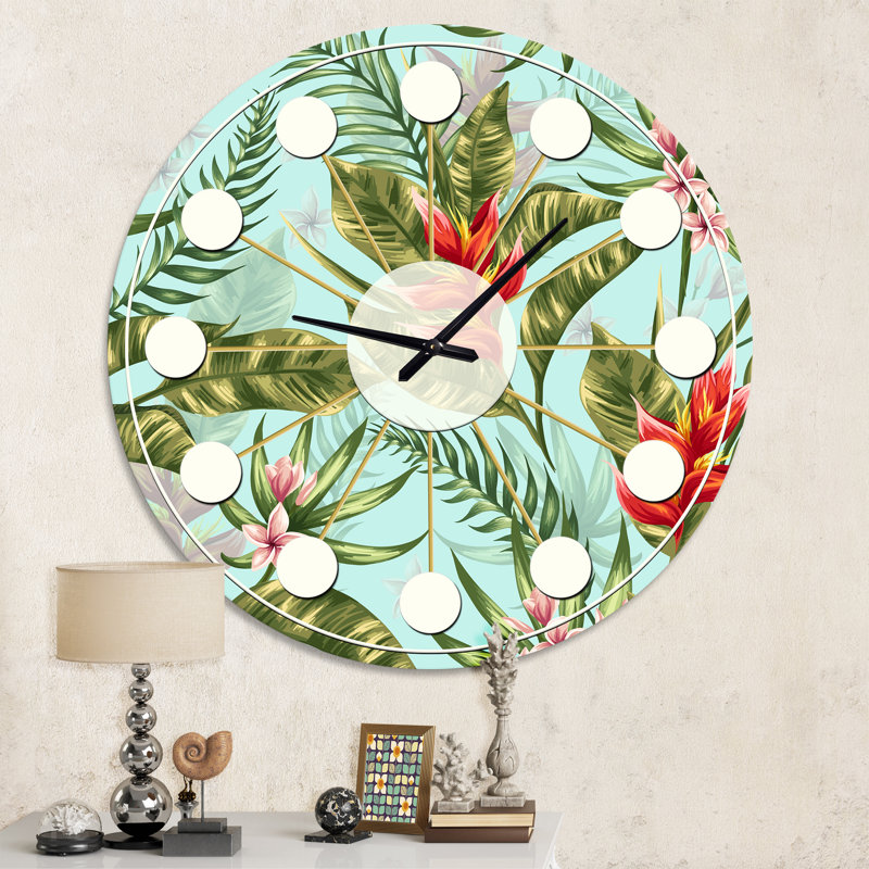 Horloge murale style tropical Mid-Century, Moyenne