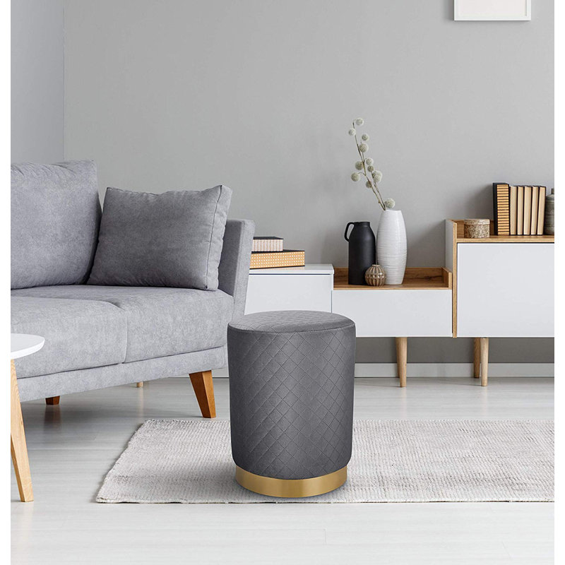Repose-pieds 14 po, Velours gris