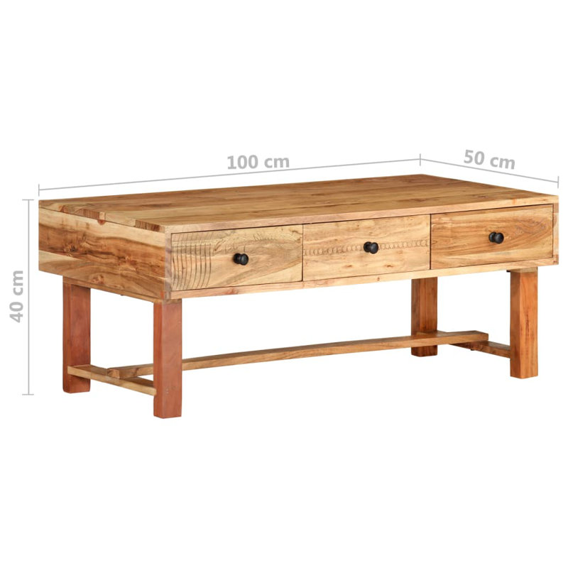 Andrina Solid Wood Coffee Table with Storage
