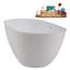 59" Streamline Soaking Matte White Stone Resin Freestanding Tub And Tray With Internal Drain In Polished Chrome