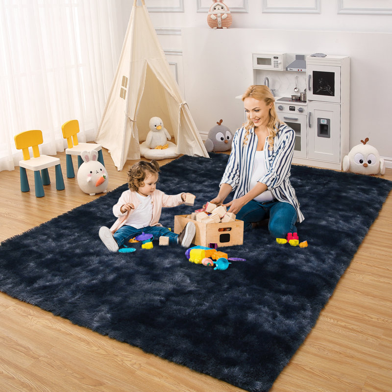 Tie-Dye Washable Shag Area Rugs Non-Slip Fluffy Shag Plush Fuzzy Shaggy Rug for Living Room, Bedroom, Home Decor