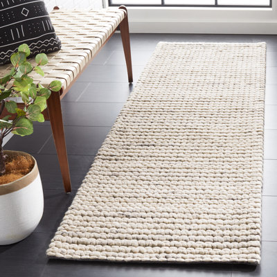 Tapis ivoire en laine tissé à la main Layton