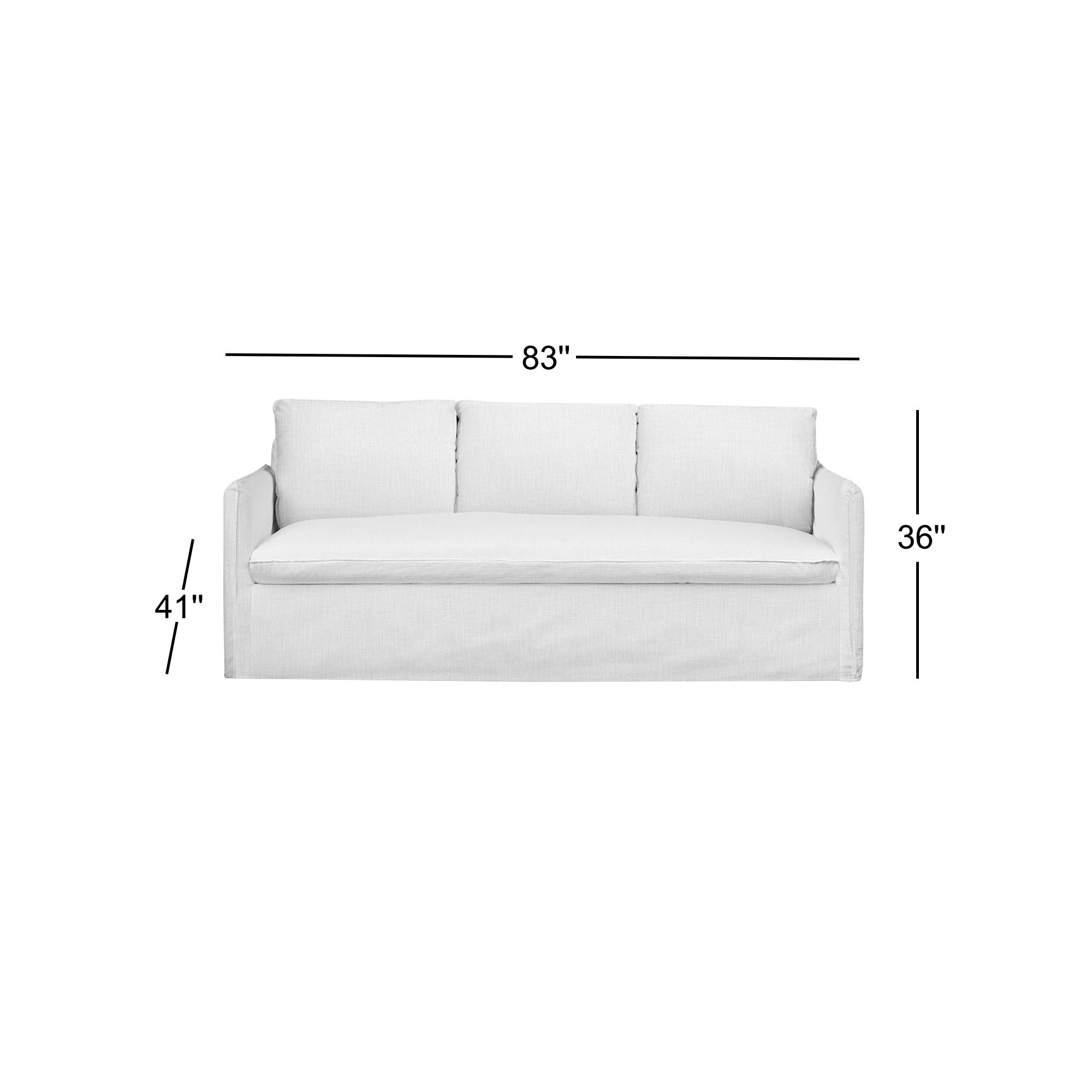 Bellatrix 83'' Slipcovered Sofa, Conversation Ivory Basketweave