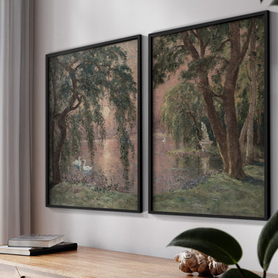 "Paysage rétro X" 2 - Pièces sur papier