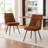 Modern Chenille Fabric Upholstered Dining Chairs Armless Side Chairs with Color-Matched Metal Frame For Kitchen Dining Room-155127101-148779390