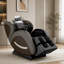 Fauteuil de massage inclinable de 28,53 po de largeur, finition noire, système de pression d'air complet en similicuir-380836962