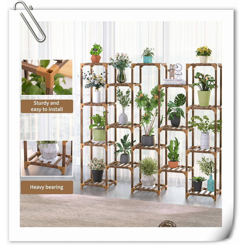 Support pour plante d'intérieur et d'extérieur, grande tablette pour plantes multiples, 17 niveaux de support à plantes