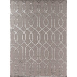 Metro Velvet hand-knotted Wool/Viscose Light Silver Area Rug