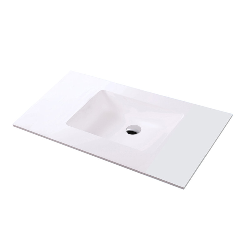 Kubitop 36.5'' W Vanity Top, Matte White, Center