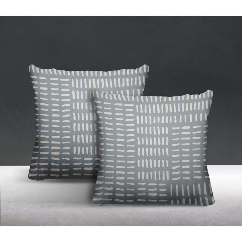 Outdoor Reversible Throw Pillow, 17W" x 17H", Gray