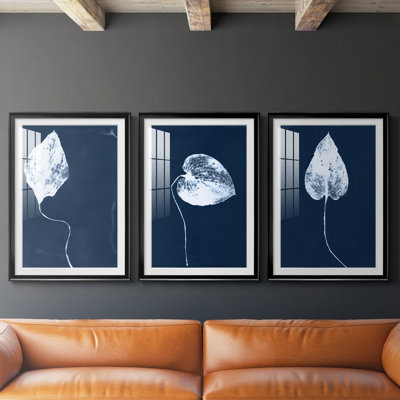 Cyanorphe I - impression encadrée sur mesure de qualité supérieure - 3 pièces