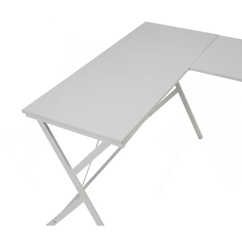 Bureau d'ordinateur au fini blanc, Blanc
