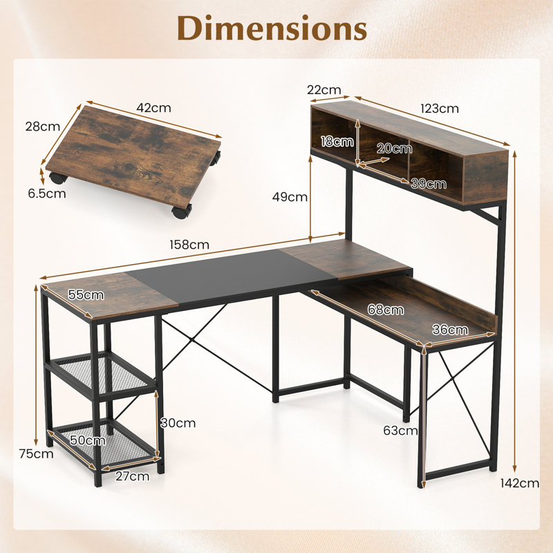 Metal Base Computer Desk