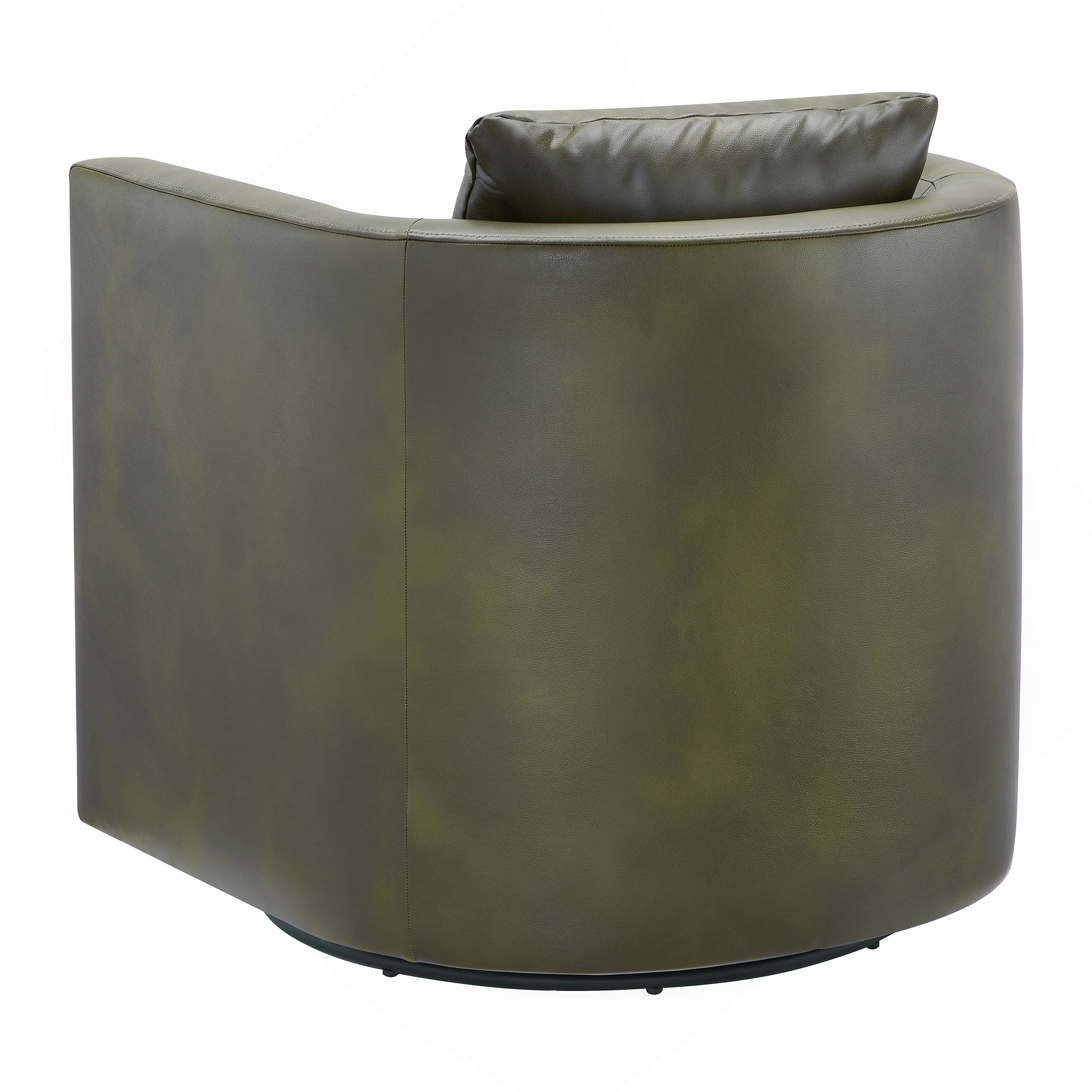 Latitude Run® Green Faux Leather Swivel Barrel Chair | Wayfair