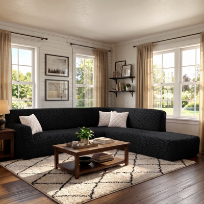 Snug Fit Slipcover For Bumper Chaise Sectional (Right Chaise) - Durable Protective & Pet-Friendly - Embrace Collection