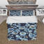 Indigold métallique motif floral - ensemble de housse de couette floral - microfibre de polyester-1355040080