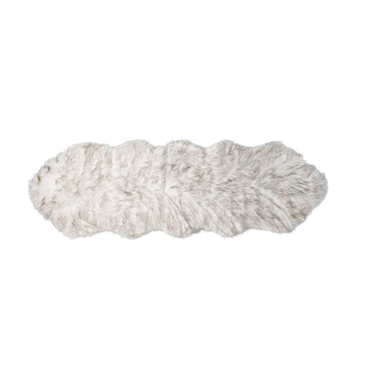 Laperle Gradient Chocolate Faux Sheepskin Fur Area Rug