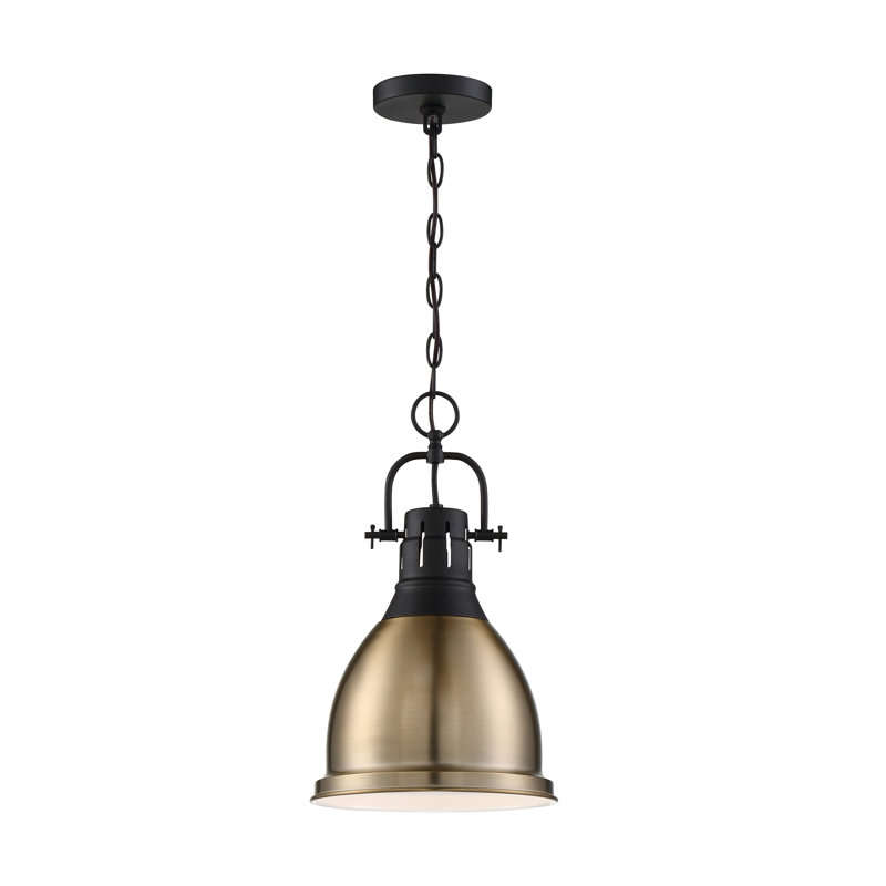 Clairview 1 - Light Single Pendant, Matte Black/Burnished Brass