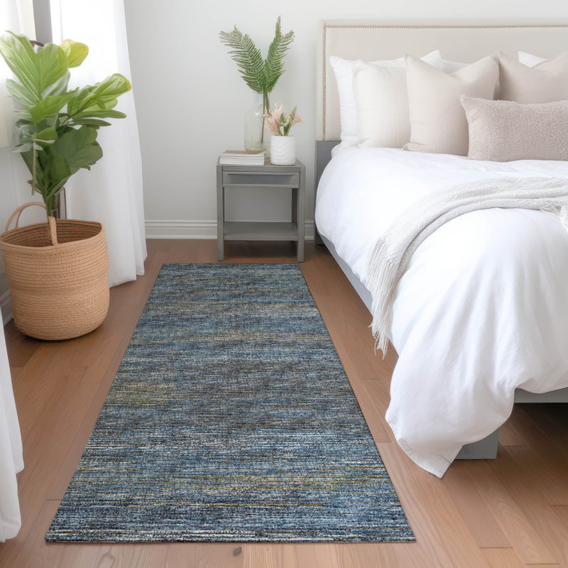 Premium Machine Washable Mayfield Blue Rug, Runner 2'3" x 7'6"