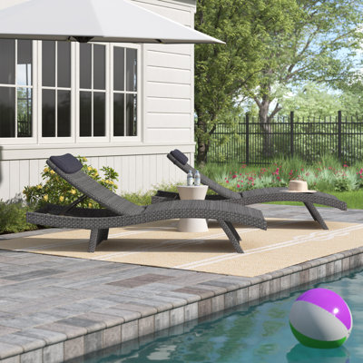 Alyisa 79" Long Reclining Chaise Lounge Set with Cushions by Lark Manor
