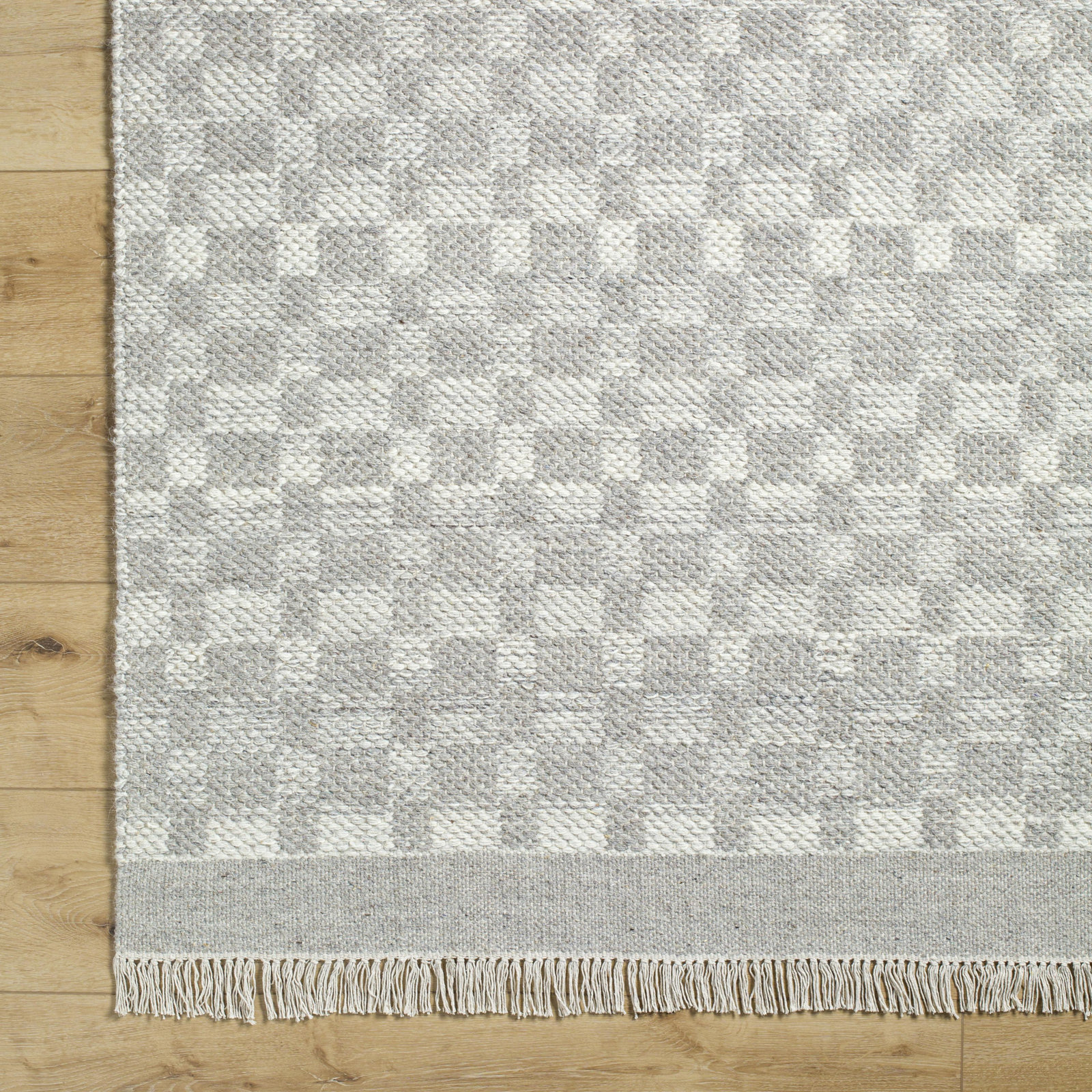 Lavande Plaid Wool Area Rug, Rectangle 8' x 10'