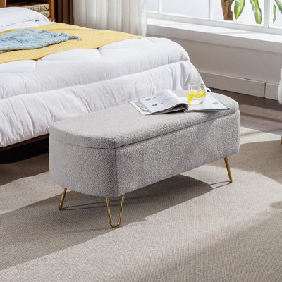 Storage Ottoman Bench For End Of Bed, Entryway Bench Upholstered Padded