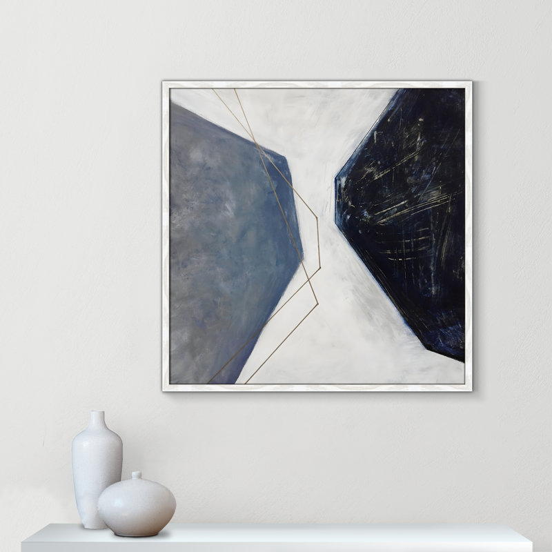 «Octagon Abstraction I Print» par Casa Fine Arts, Papier avec cadre unique blanc, Pas de tapis, H 17 po x l 17 po x P 0,75 po