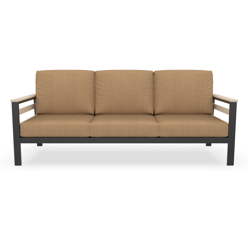 Canapé d'extérieur Townsend de 80 po de largeur avec coussins Sunbrella, Seashell, Sunbrella® Canvas Heather Beige