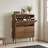 Shoe Cabinet, 31.5-Inch Walnut Shoe Storage Cabinet,, Fence Shoe Cabinet With 2 Flip Drawers
