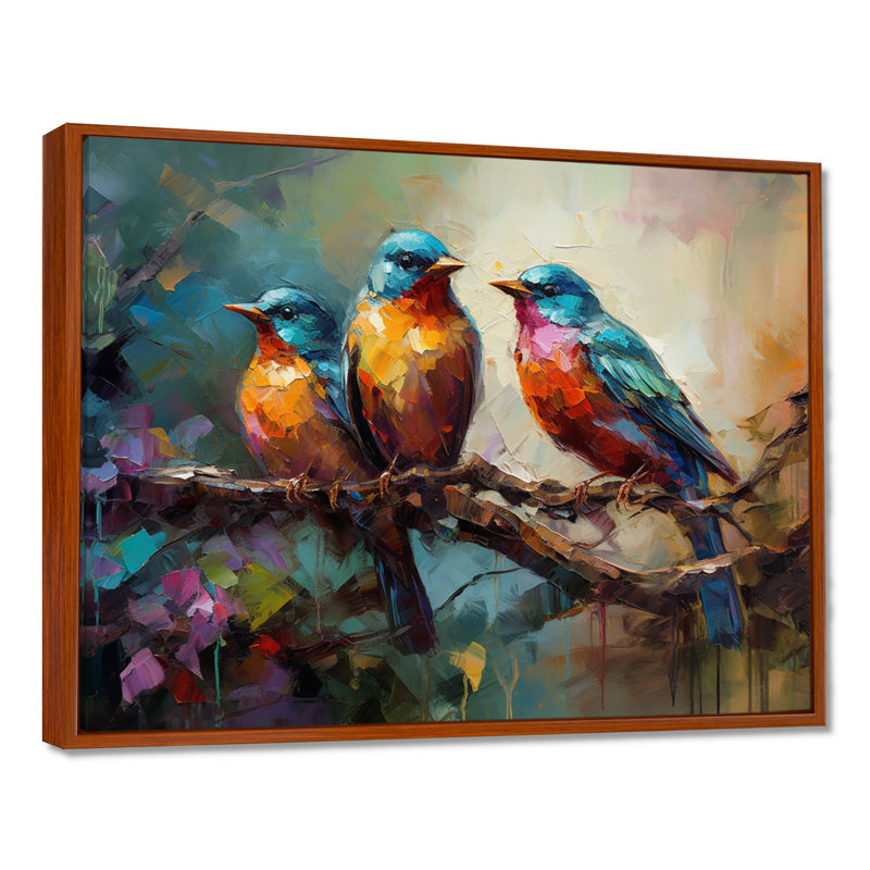 «Feathered Elegance I», reproduction d'art sur toile, H 30 po x l 40 po x P 1,5 po, Cadre flottant brun