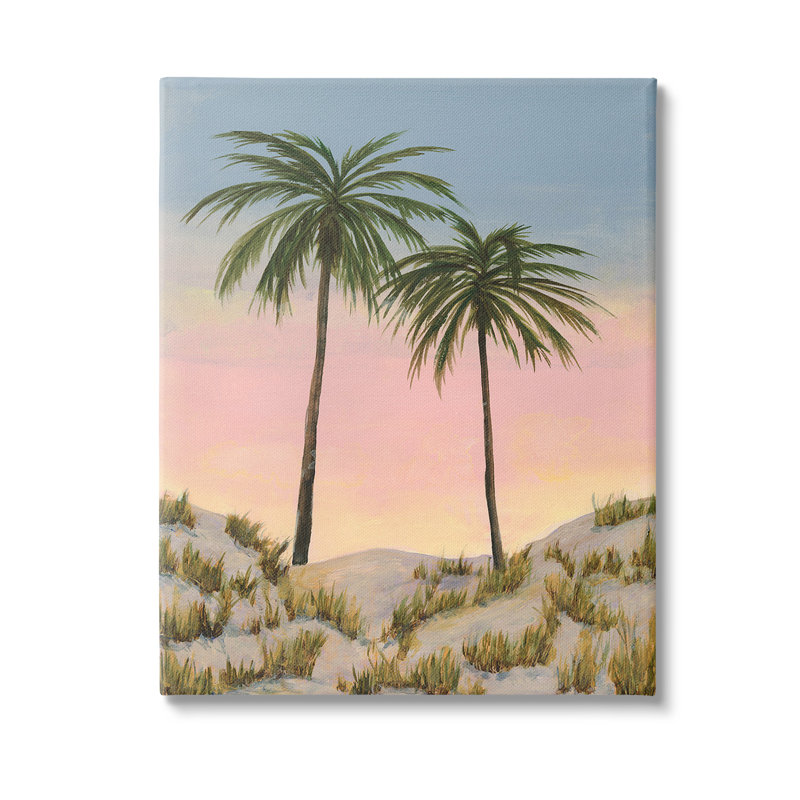 "Sunrise Palm Trees" par Michael Willett sur toile, H 40 po x l 30 po