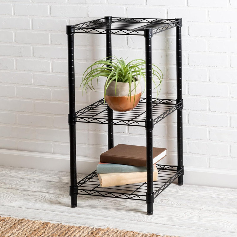 Étagère de rangement robuste à 3 niveaux avec tablettes réglables, capacité totale de 600 lb, fabrication en acier robuste pour le garage, la cuisine, le garde-manger et l'organisation de bureau