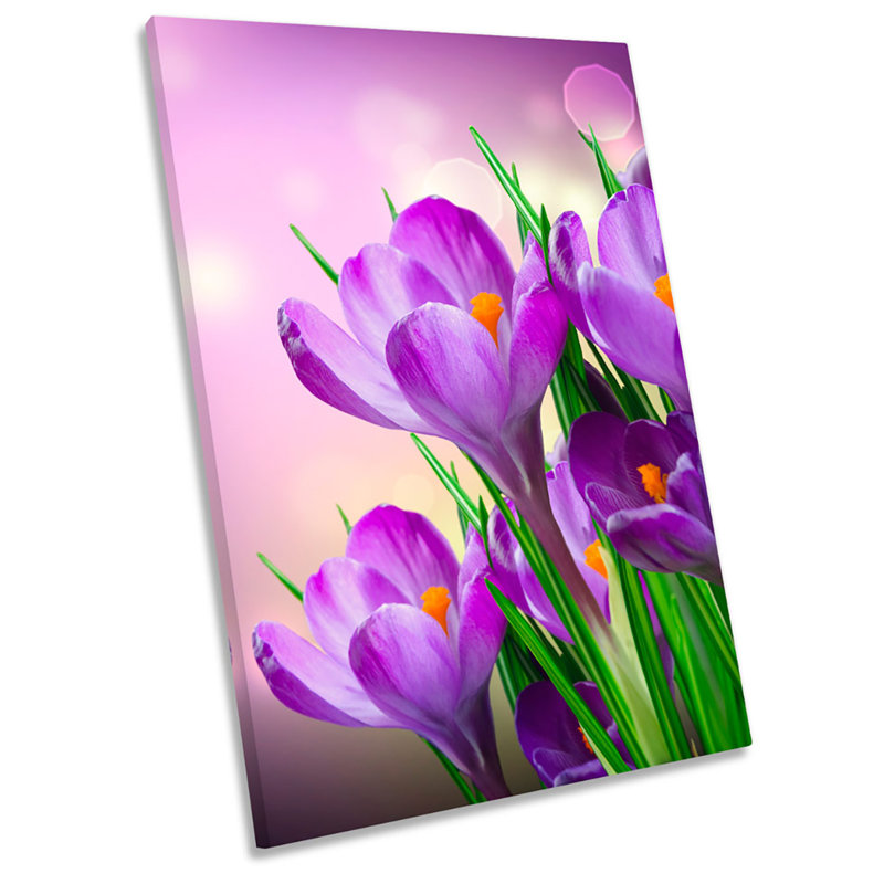 X0132 Crocus Spring Flowers Floral - Wrapped Canvas Print, 30cm H x 20cm W x 2cm D