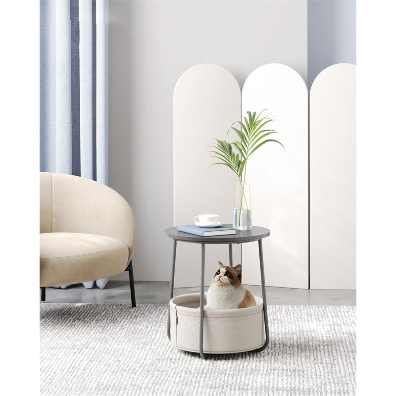 Lauranne Frame End Table, Cement Grey/Cloud White, Grey
